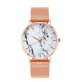 Fashion Rose Gold Mesh Band Creative Marble Female Wrist Watch Luxury Women Quartz